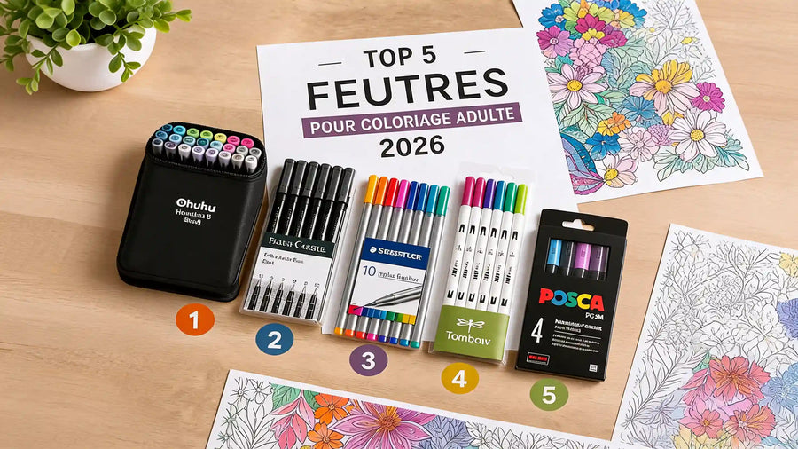 Top 5 feutres pour coloriage adulte 2026