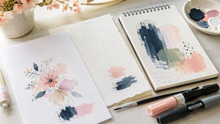 Quel papier choisir pour l’encre acrylique avec papier aquarelle, papier acrylique et marqueurs acryliques