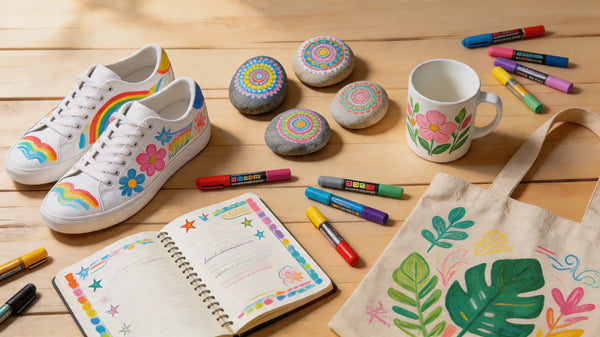 30 idées créatives réalisées avec des feutres acryliques