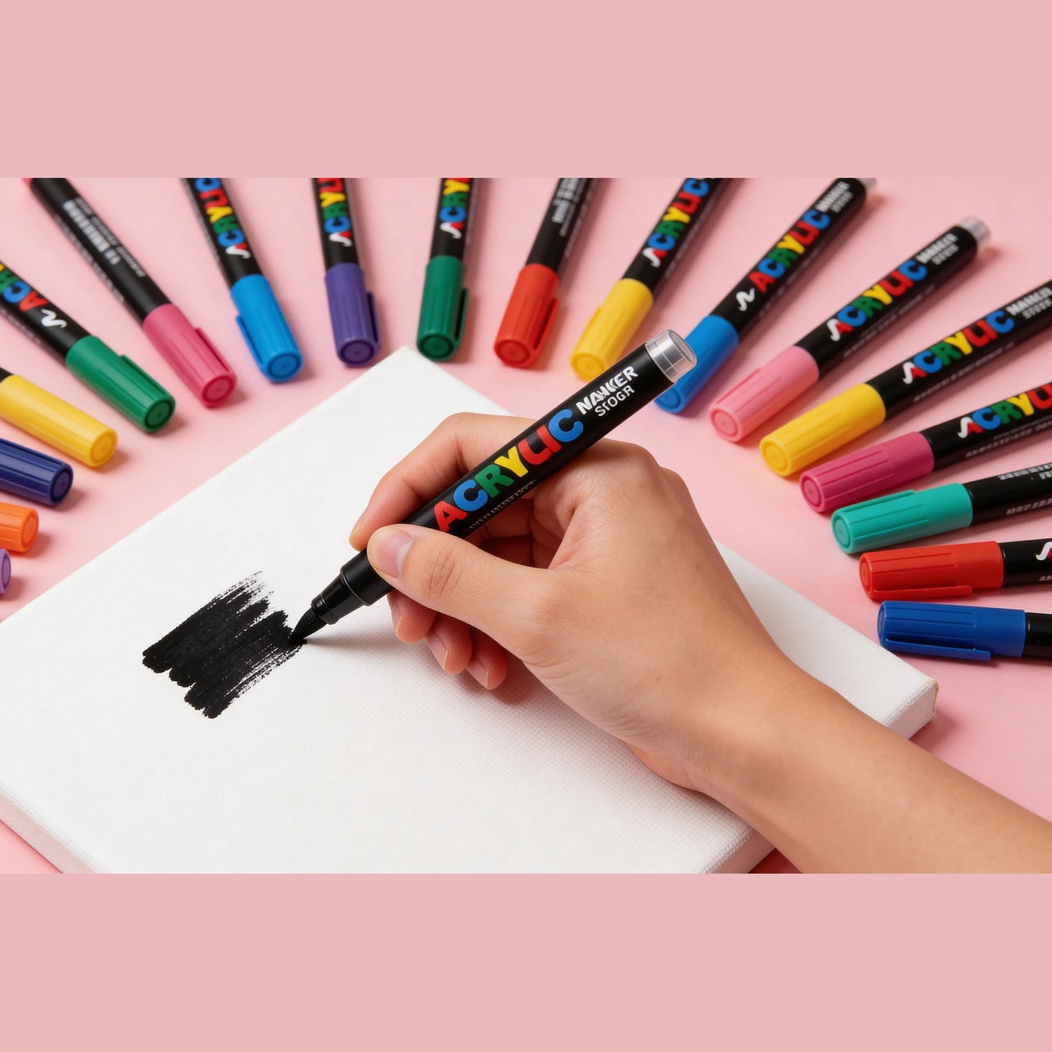 Collection marqueurs acryliques brush tip — sets 12 a 288 couleurs