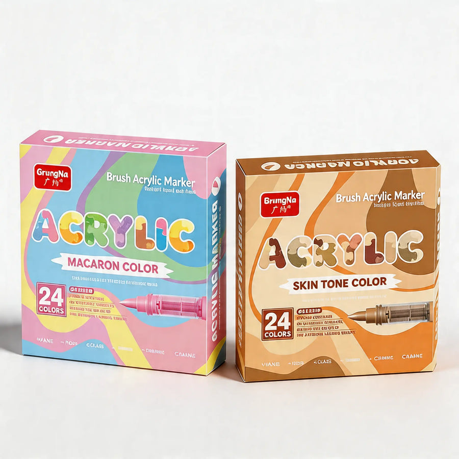 Feutres acryliques tons chair et pastel 24 couleurs - image produit - feutres acryliques pour coloriage adulte, DIY, décoration et projets créatifs