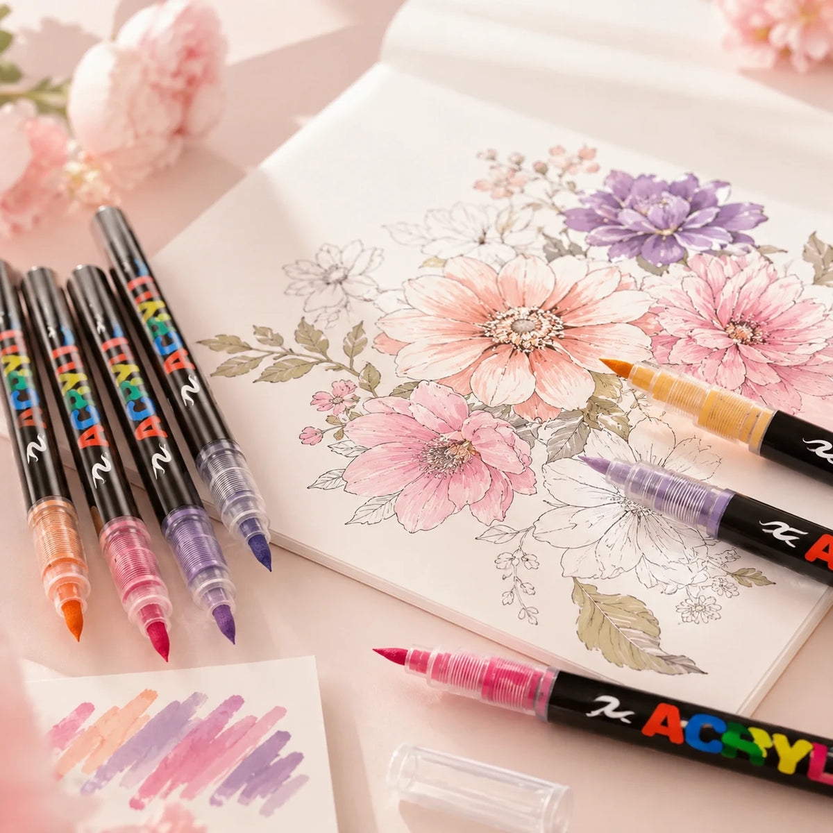 Feutres acryliques aux couleurs résistantes aux UV et au jaunissement