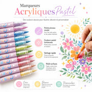 Feutres acryliques par thèmes 12 couleurs - image produit