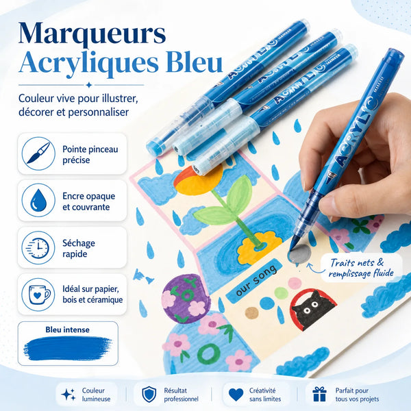 Feutres acryliques par thèmes 12 couleurs - image produit