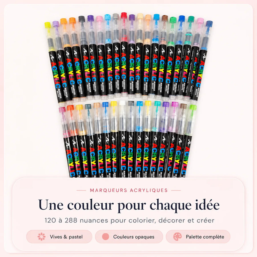 Marqueur Acrylique Le Pro 12 à 72 Couleurs - Feutre Acrylique
