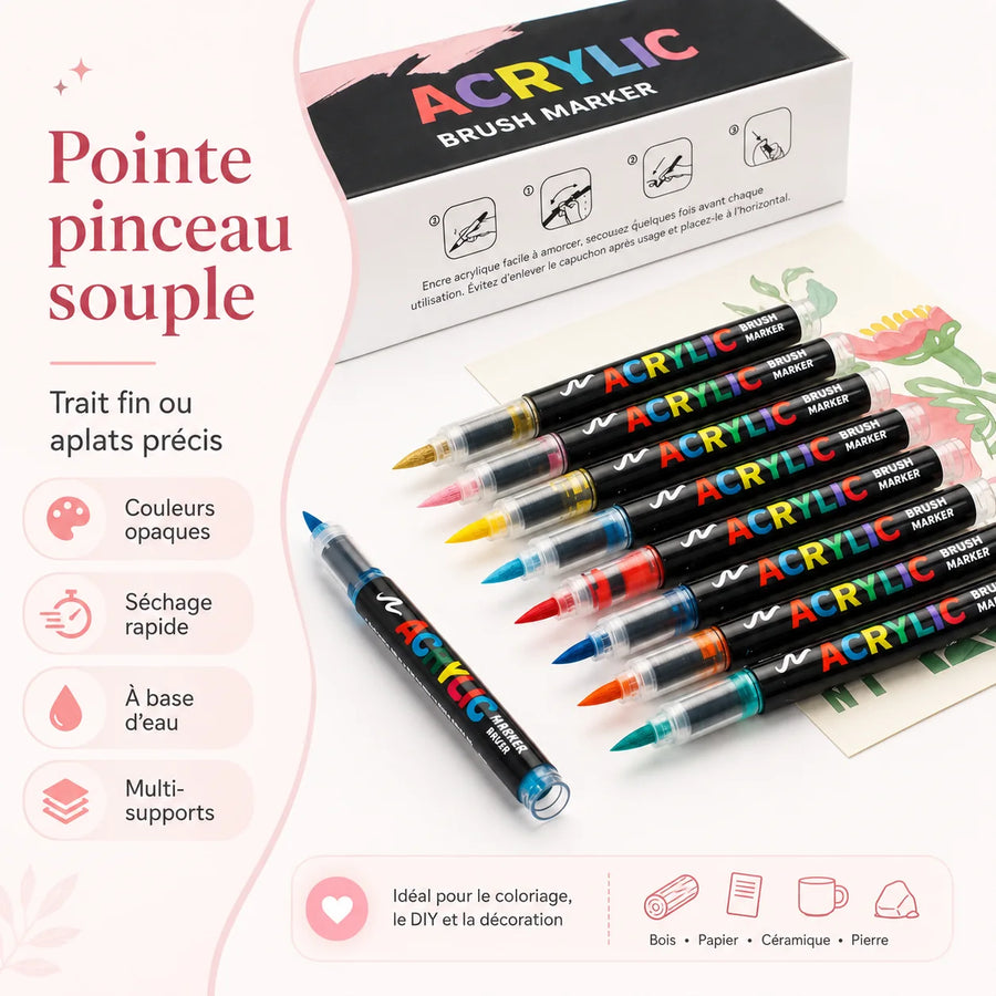 Marqueur Acrylique Le Pro 12 à 72 Couleurs - Feutre Acrylique