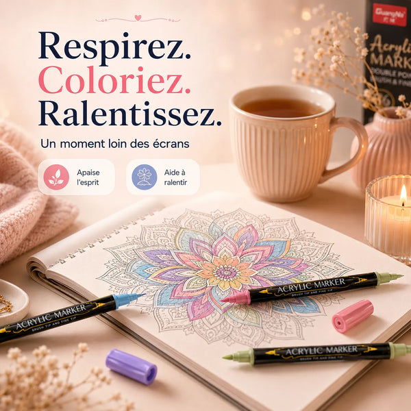 Feutres double pointe acryliques 12 à 60 couleurs - image produit