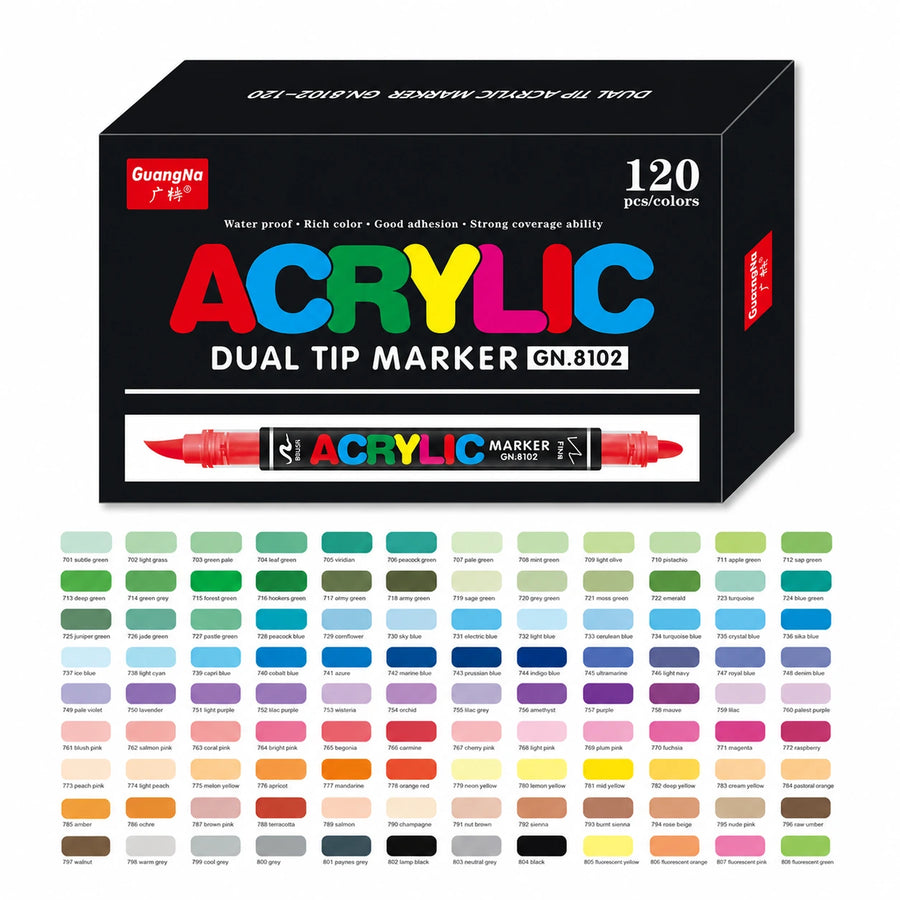 Feutres double pointe acryliques 36 à 168 couleurs - image produit