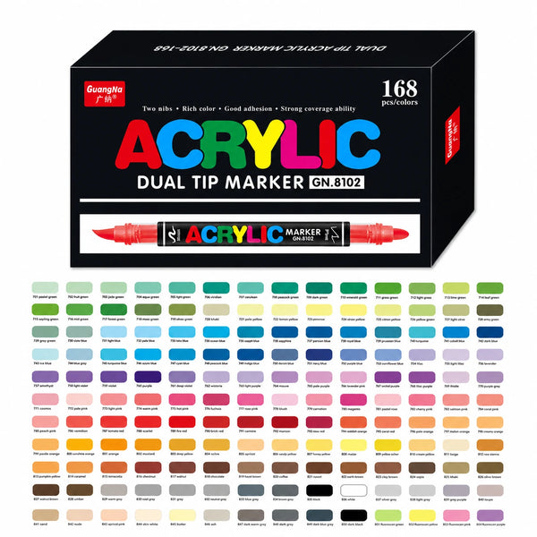 Feutres double pointe acryliques 36 à 168 couleurs - image produit