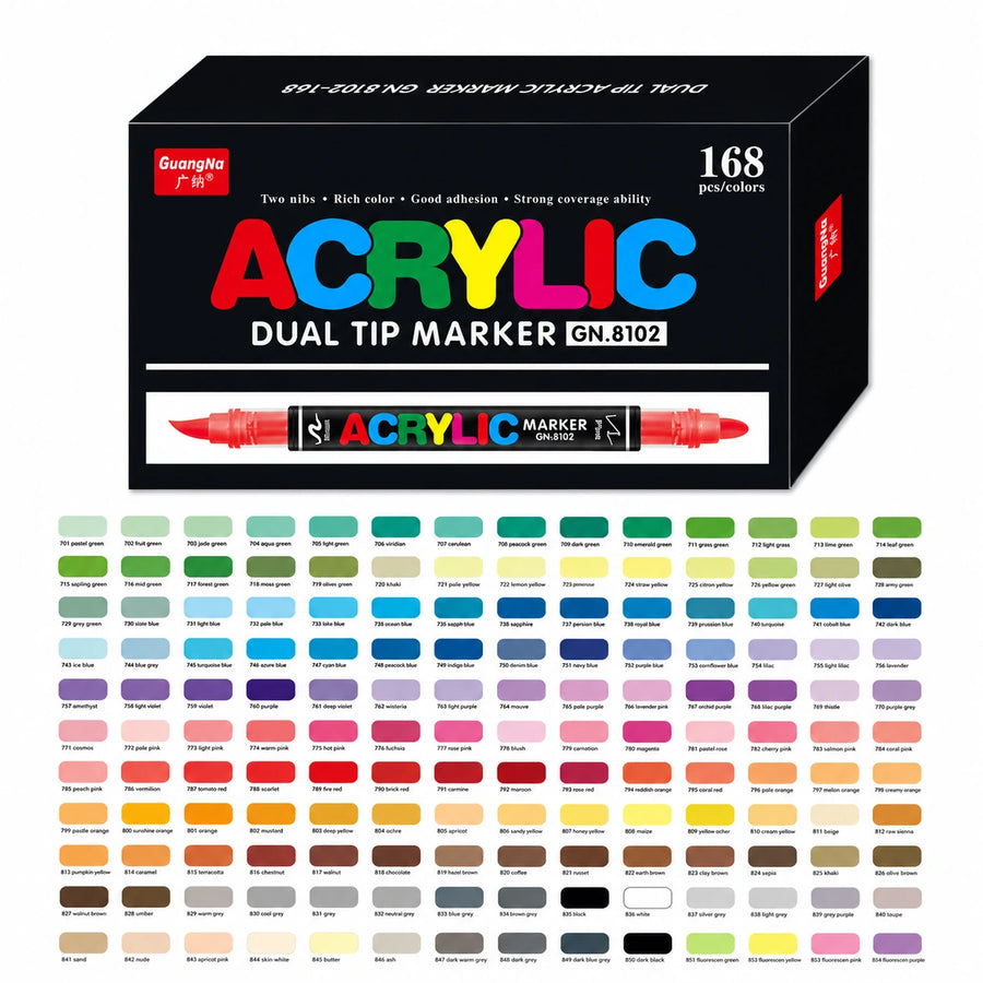 Feutres double pointe acryliques 36 à 168 couleurs - image produit