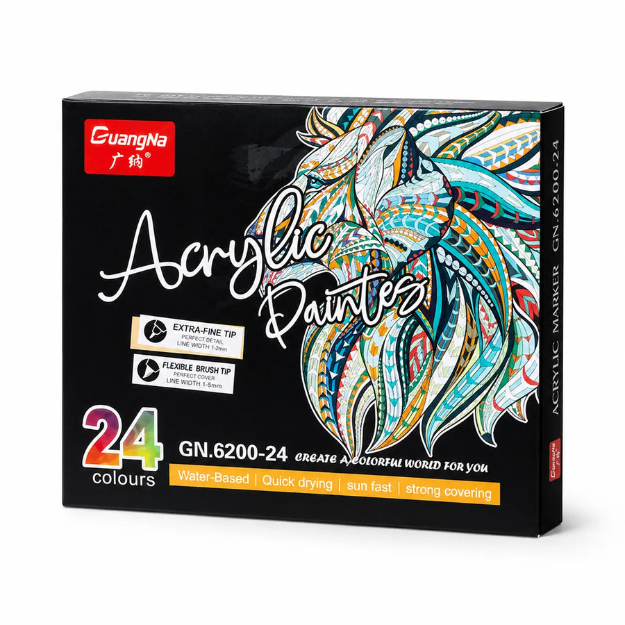 Feutres double pointe acryliques 12 à 60 couleurs - image produit