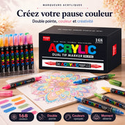 Feutres double pointe acryliques 36 à 168 couleurs - image produit