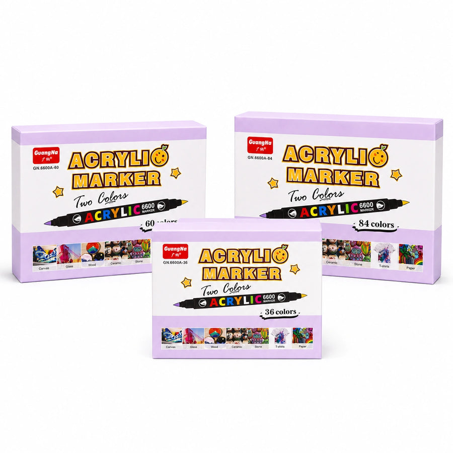 Feutres double pointe acryliques 36 à 84 couleurs - image produit - feutres acryliques pour coloriage adulte, DIY, décoration et projets créatifs