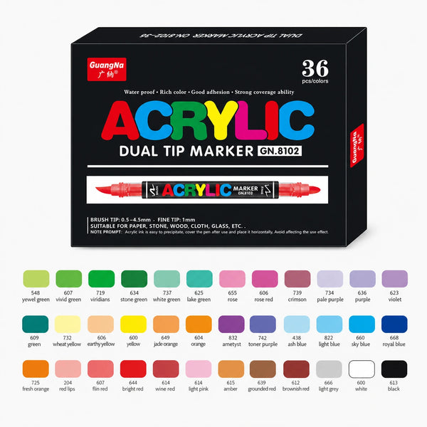 Feutres double pointe acryliques 36 à 168 couleurs - image produit