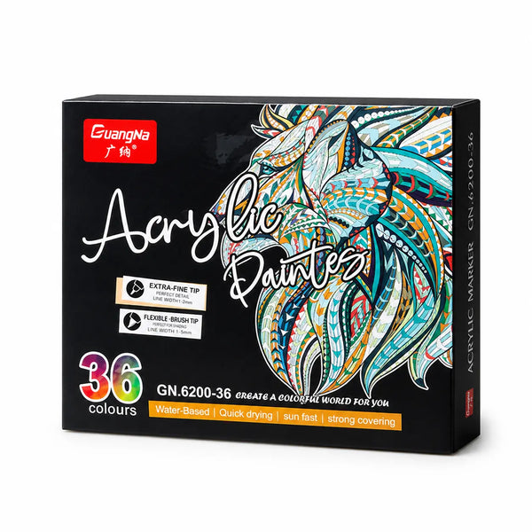 Feutres double pointe acryliques 12 à 60 couleurs - image produit