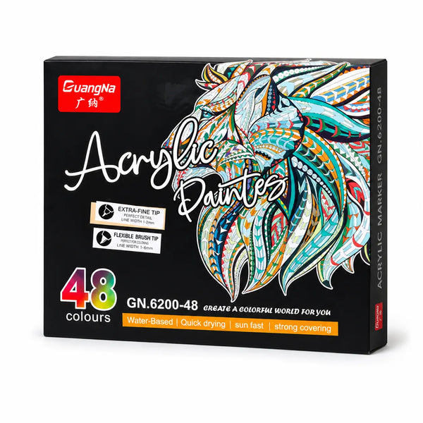 Feutres double pointe acryliques 12 à 60 couleurs - image produit