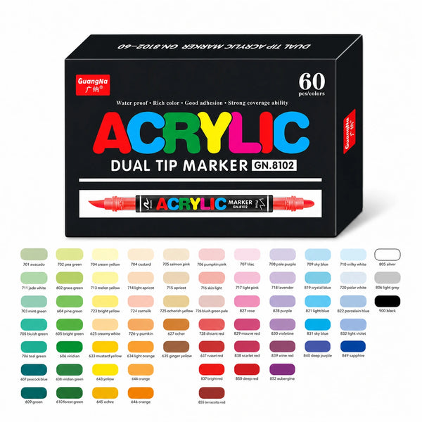 Feutres double pointe acryliques 36 à 168 couleurs - image produit