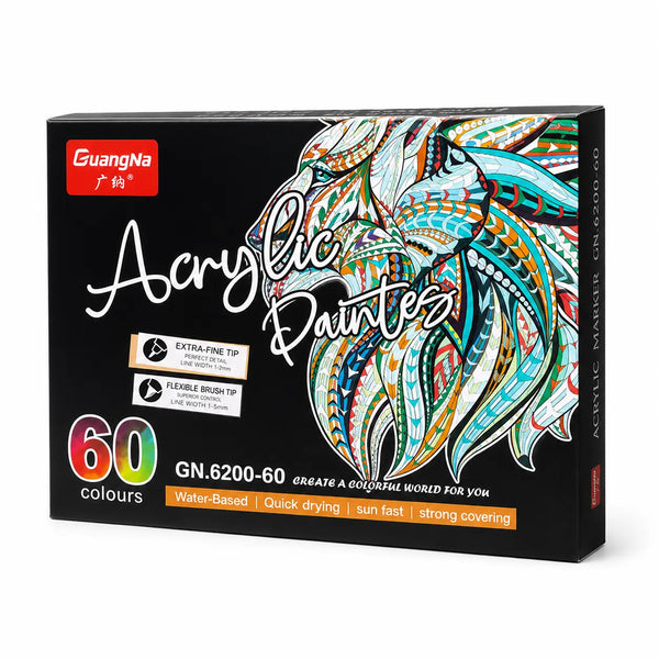 Feutres double pointe acryliques 12 à 60 couleurs - image produit