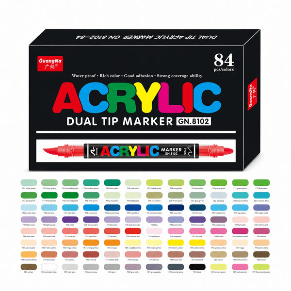 Feutres double pointe acryliques 36 à 168 couleurs - image produit