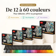 Feutres double pointe acryliques 12 à 60 couleurs - image produit