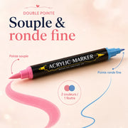 Feutres double pointe acryliques 12 à 60 couleurs - image produit