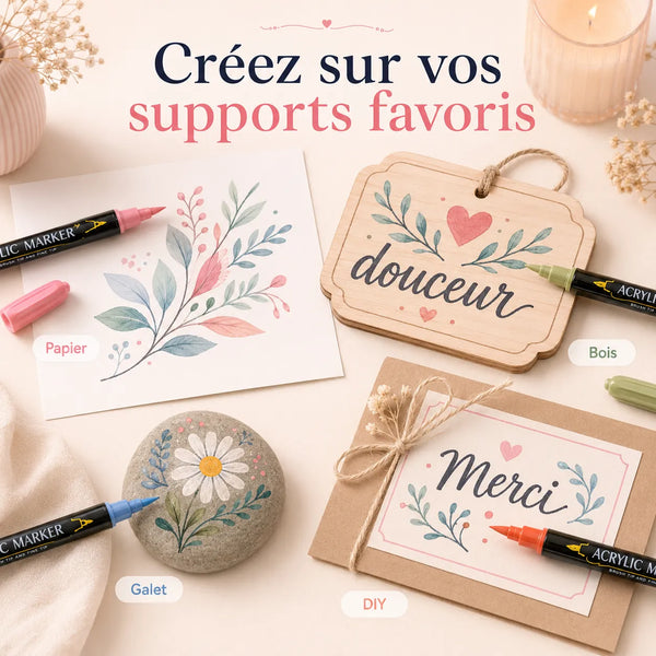 Feutres double pointe acryliques 12 à 60 couleurs - image produit