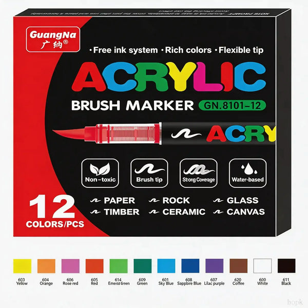 marqueur-acrylique-le-pro-set-12-couleurs - Feutre Acrylique