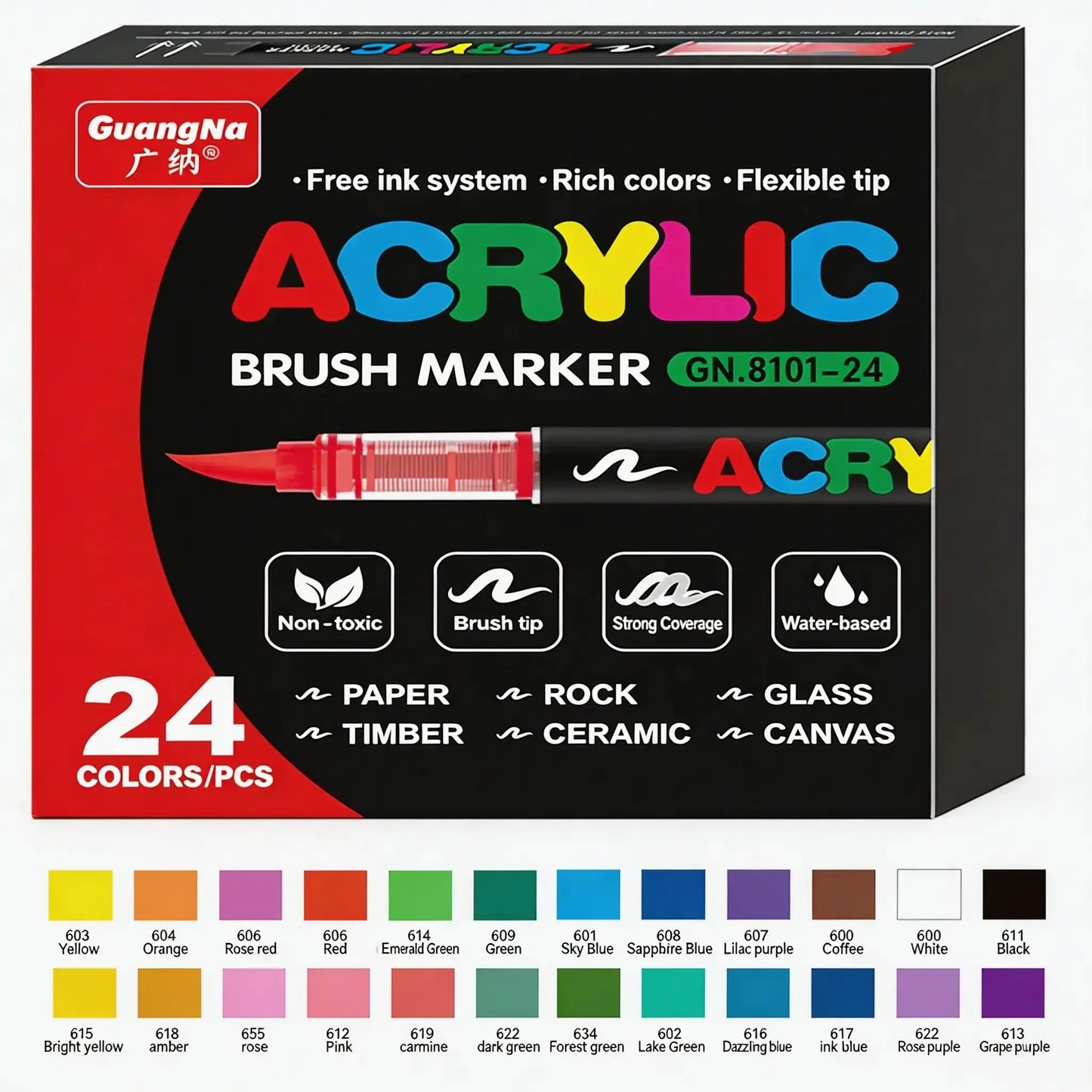 marqueur-acrylique-le-pro-set-24-couleurs - Feutre Acrylique