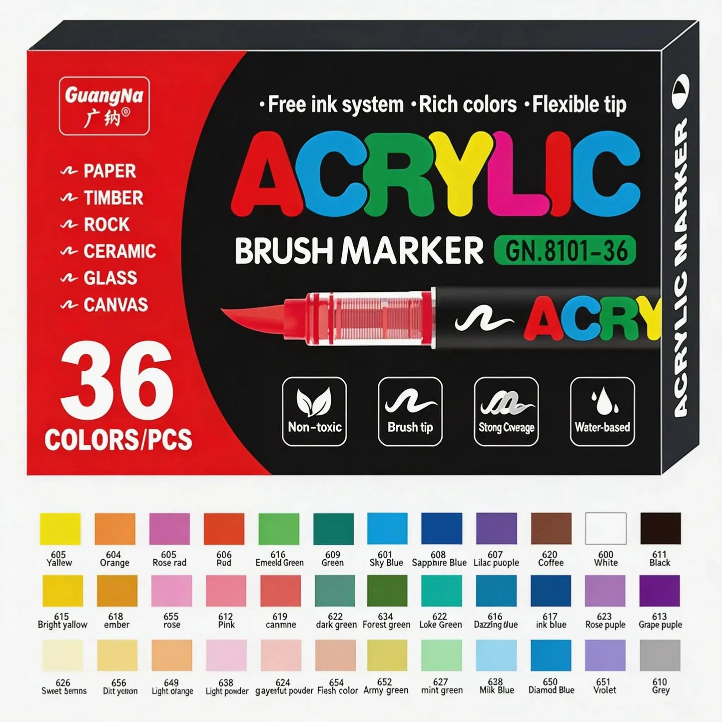 marqueur-acrylique-le-pro-set-36-couleurs - Feutre Acrylique