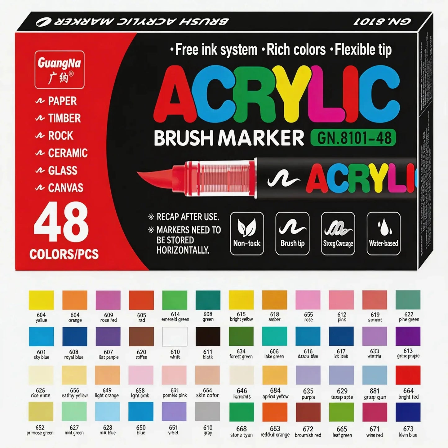 marqueur-acrylique-le-pro-set-48-couleurs - Feutre Acrylique