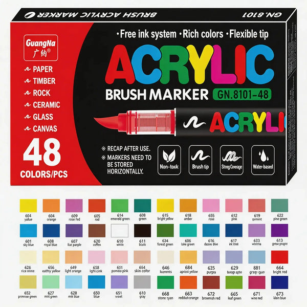 marqueur-acrylique-le-pro-set-48-couleurs - Feutre Acrylique