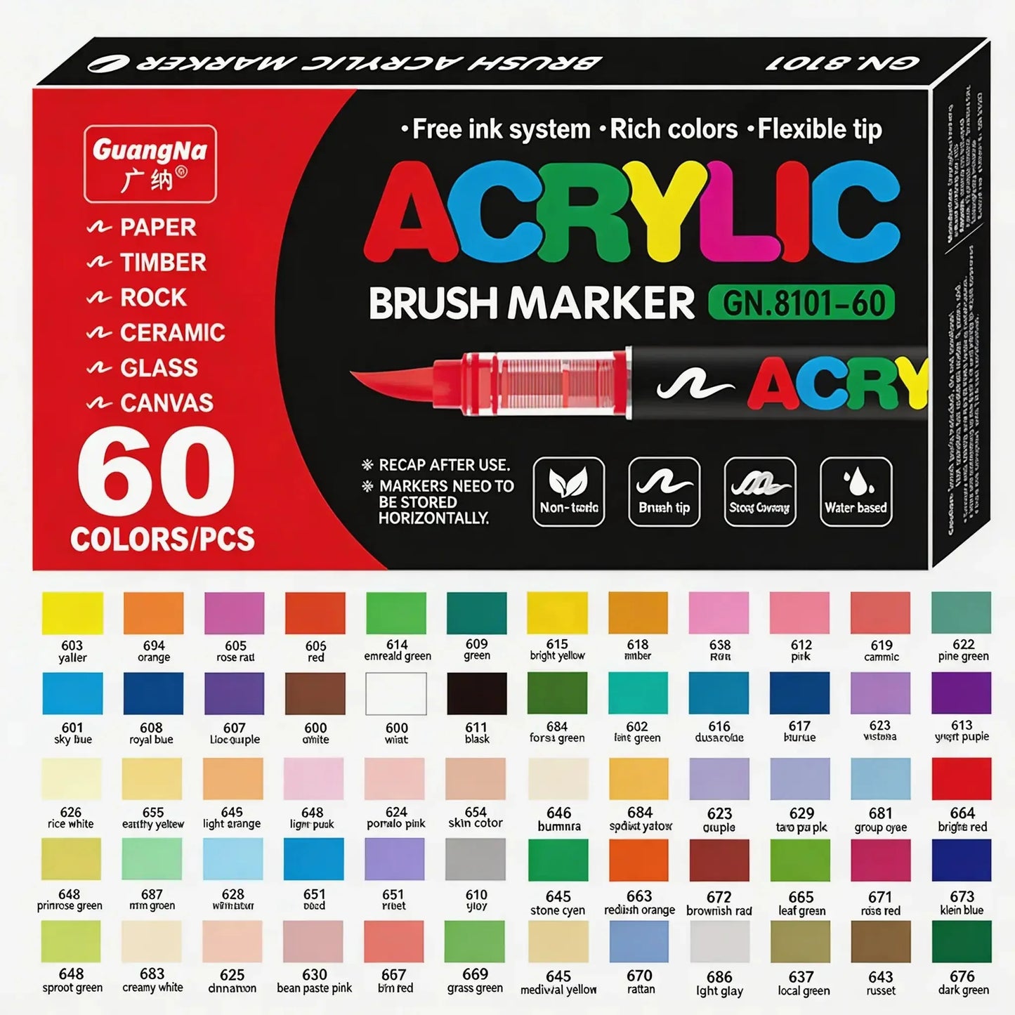 marqueur-acrylique-le-pro-set-60-couleurs - Feutre Acrylique
