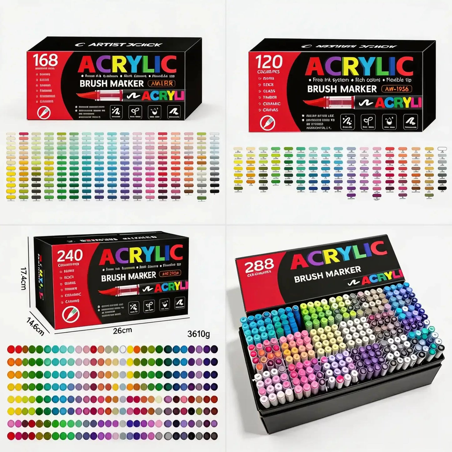 marqueur-acrylique-lunivers-set-120-couleurs - Feutre Acrylique