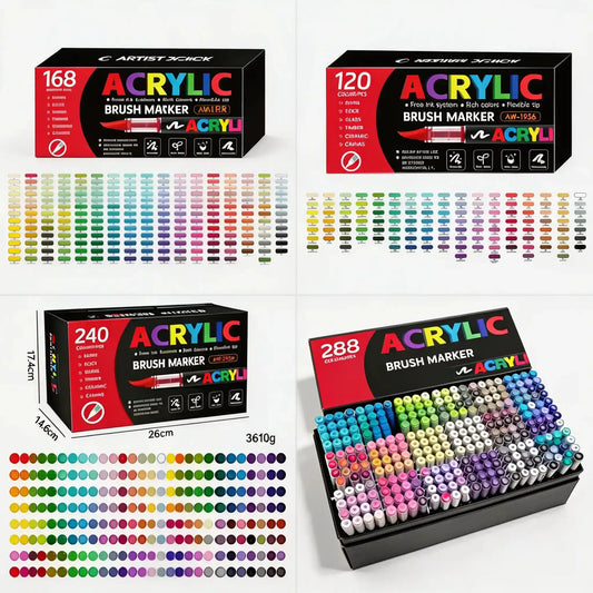 marqueur-acrylique-lunivers-set-120-couleurs - Feutre Acrylique