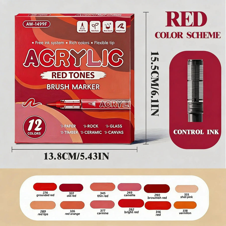Feutres acryliques par thèmes 12 couleurs - image produit