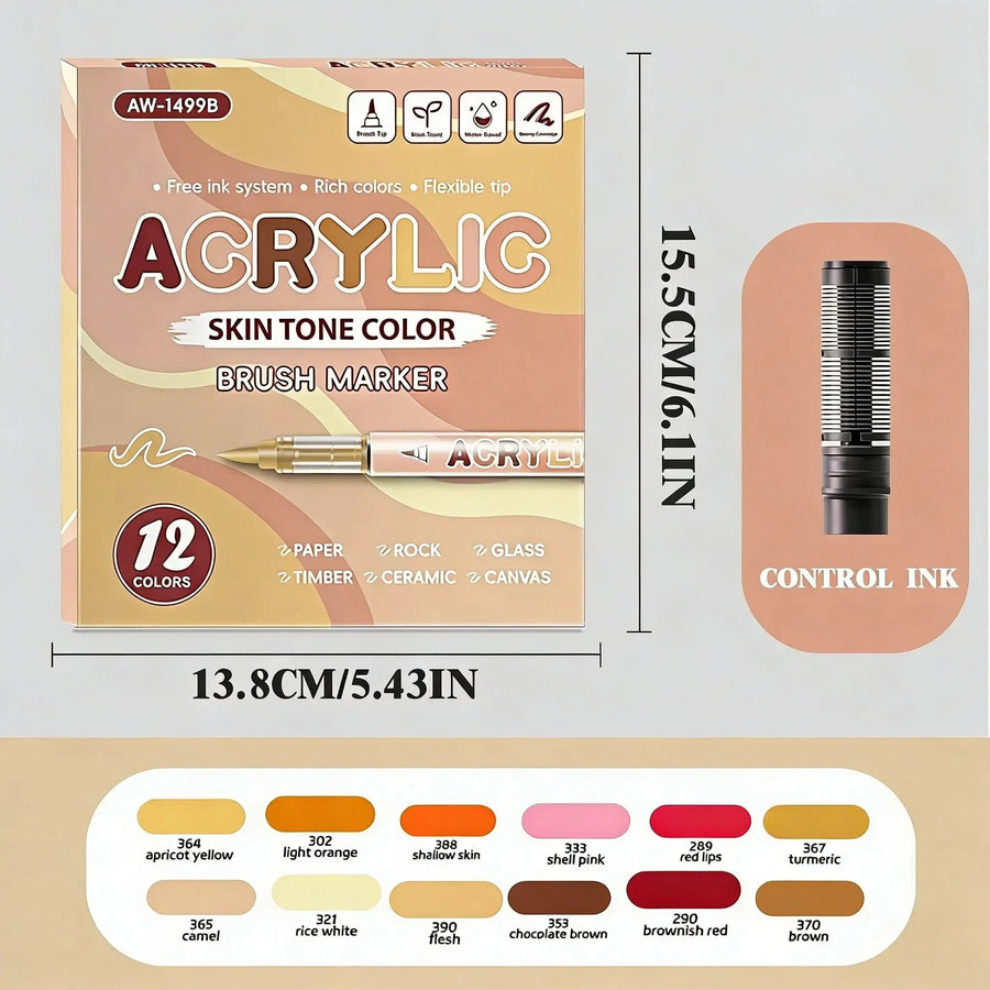 Feutres acryliques par thèmes 12 couleurs - image produit