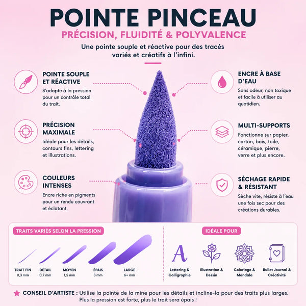 Feutres acryliques tons chair et pastel 24 couleurs - image produit