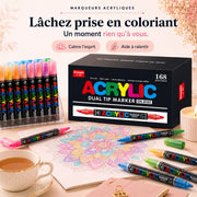Feutres double pointe acryliques 36 à 168 couleurs - image produit