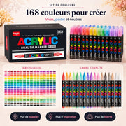 Feutres double pointe acryliques 36 à 168 couleurs - image produit